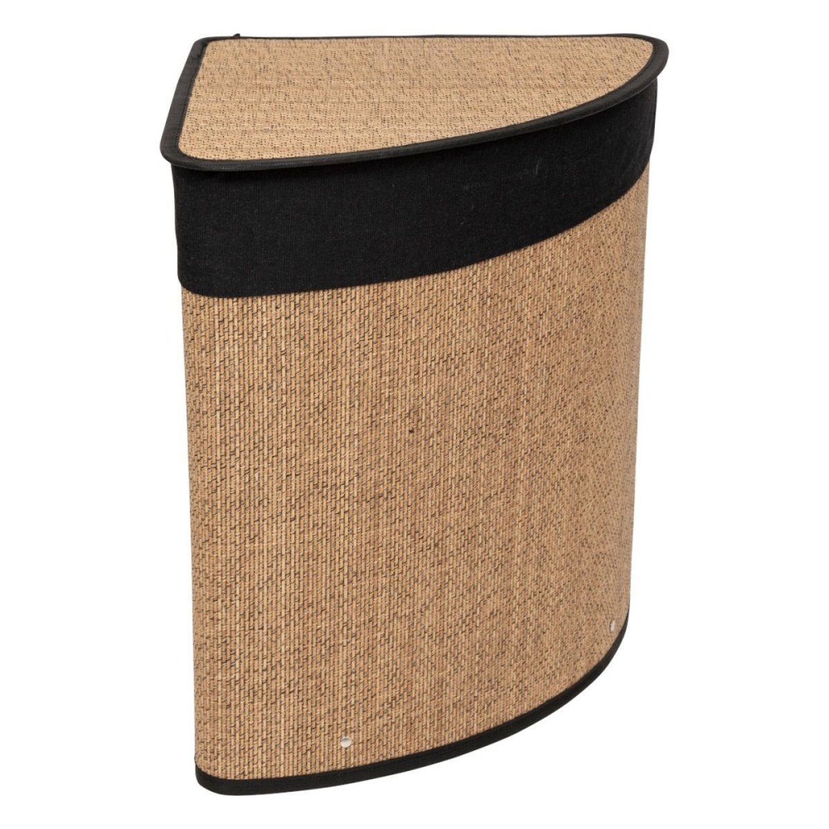 Panier à linge d'angle 48L en bambou beige, ATMOSPHERA