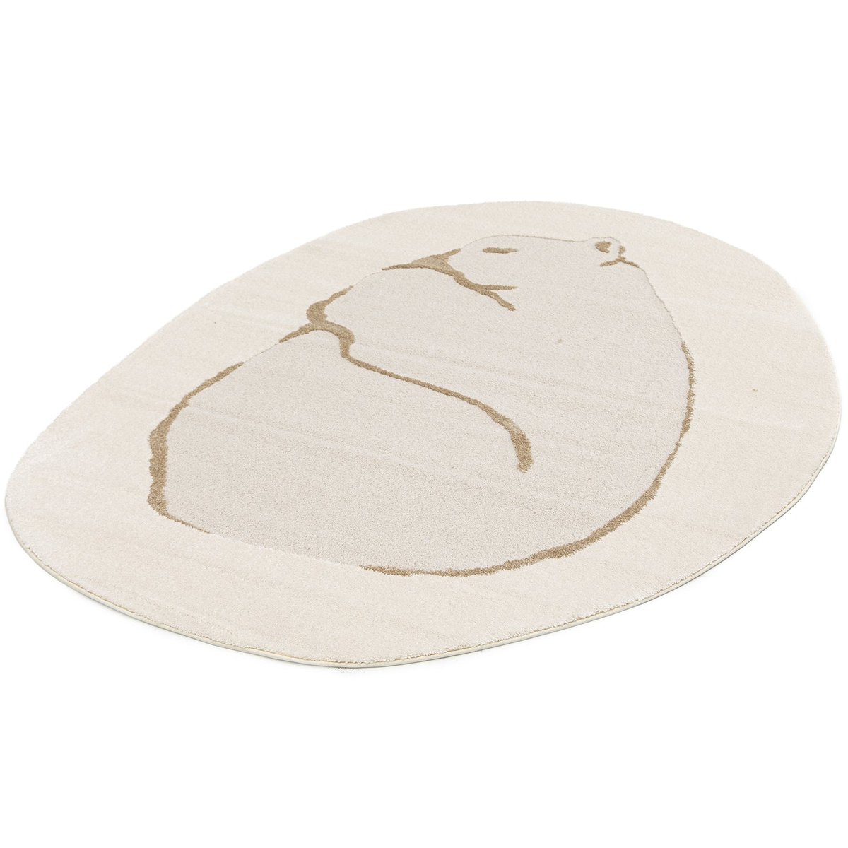 Tapis enfant avec effet relief ORSO beige sable, AFK LIVING