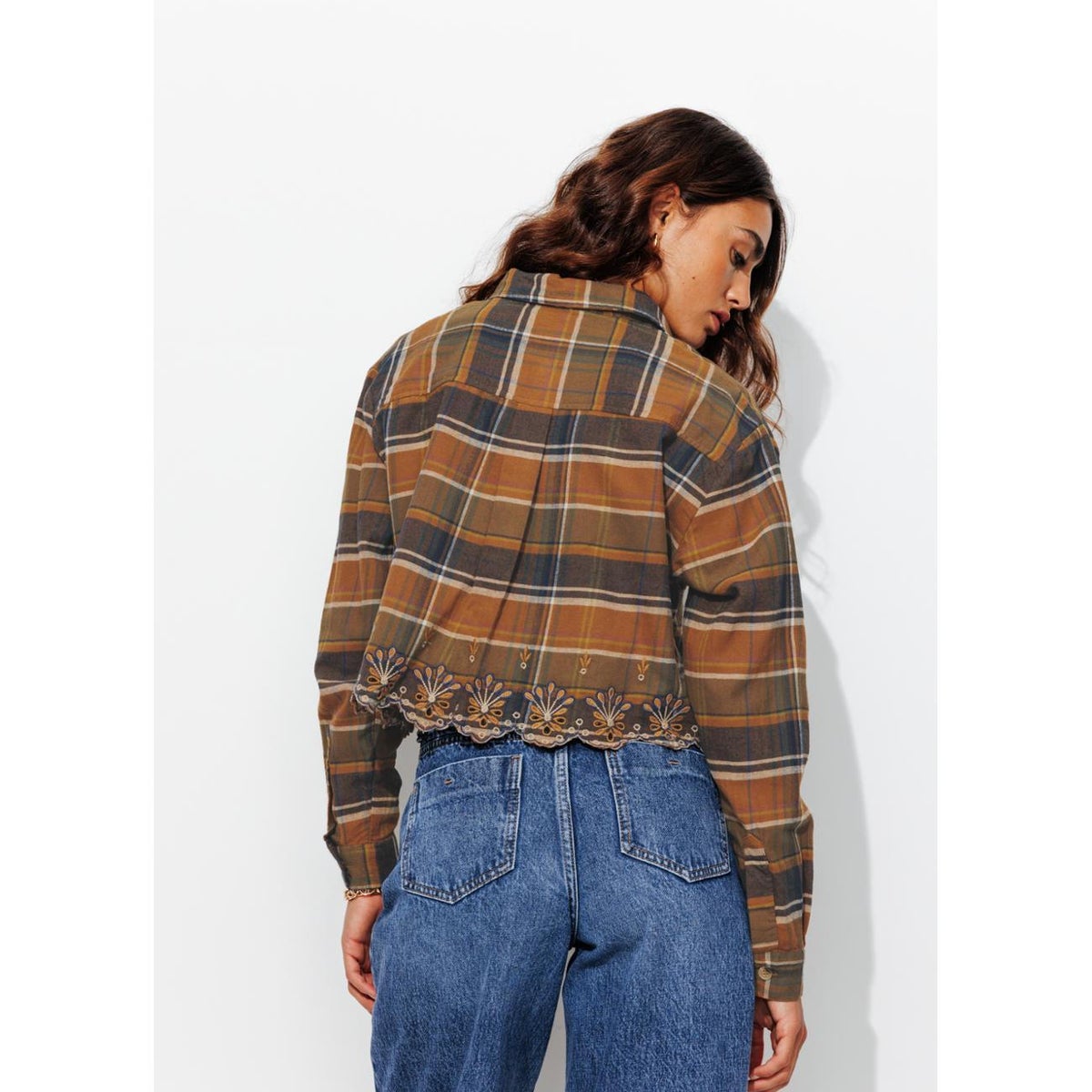 Chemise courte à carreaux carreaux multicolores, PROMOD