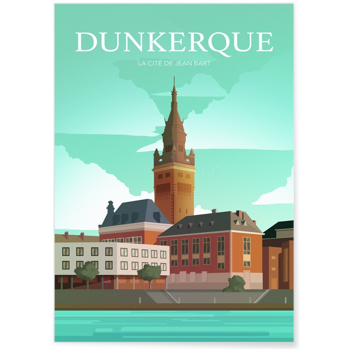 Affiche ville Dunkerque blanc, L'AFFICHERIE
