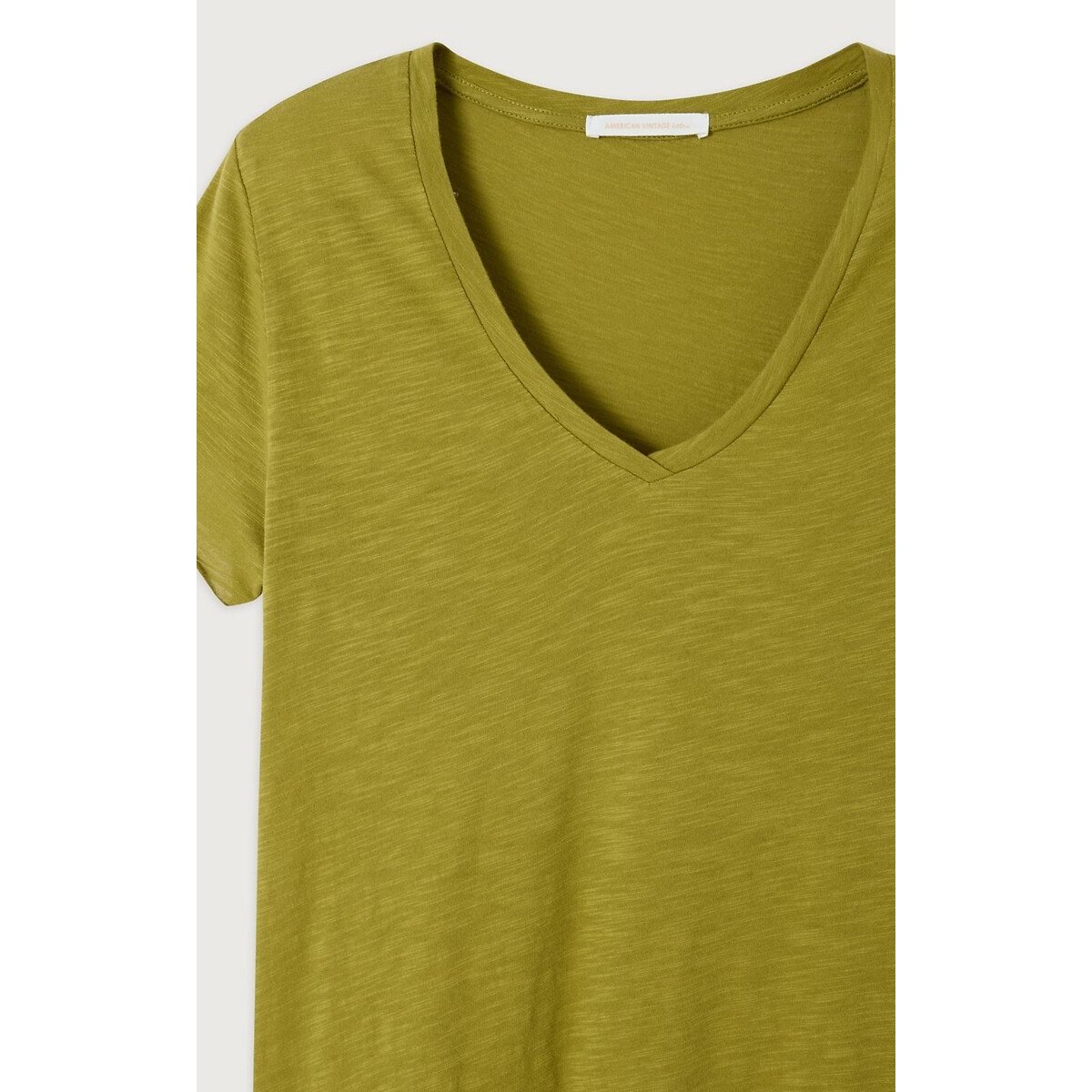 Jacksonville Short Sleeve V-Neck T-Shirt khaki, AMERICAN VINTAGE