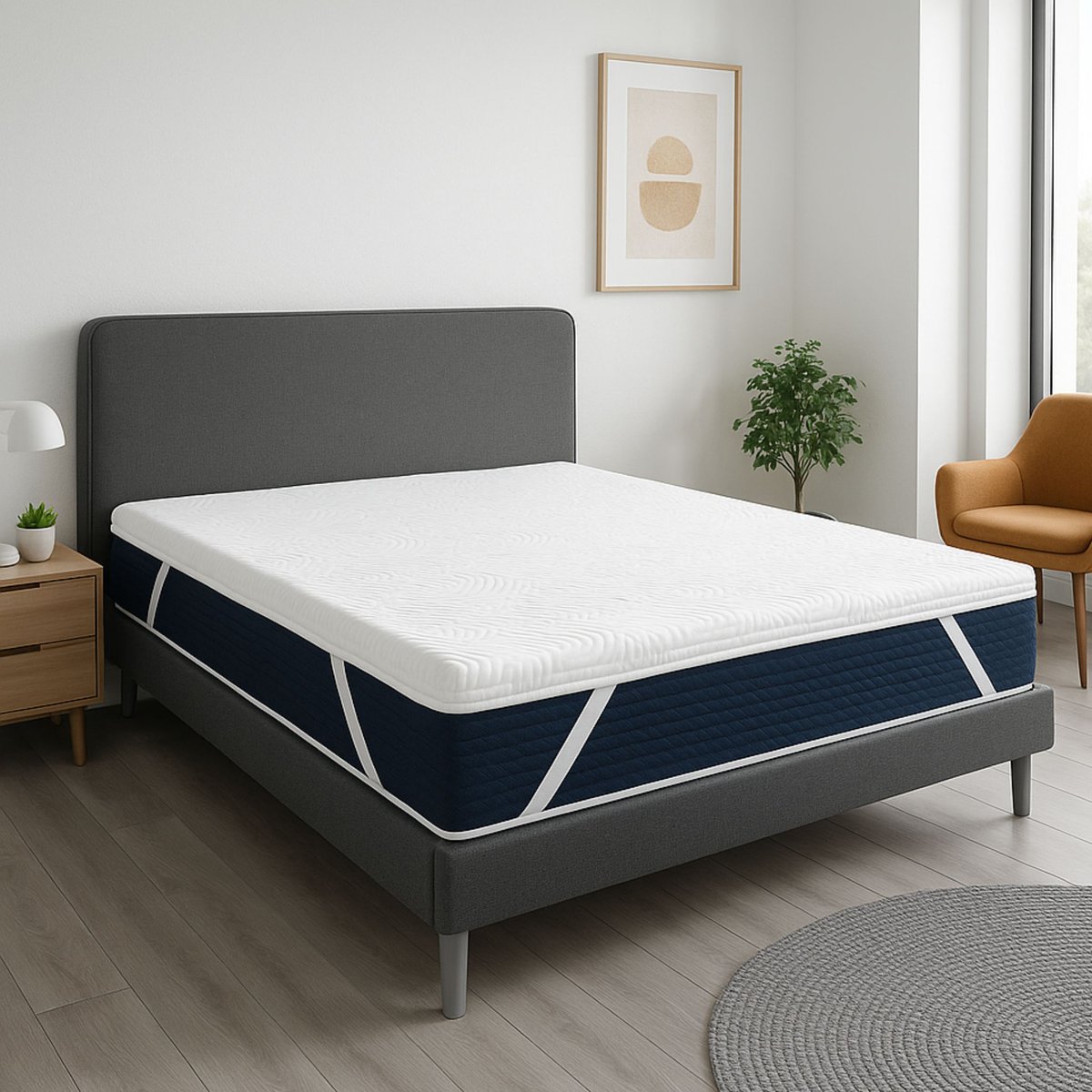 Surmatelas mousse moelleux Cocoon blanc, DUNLOPILLO