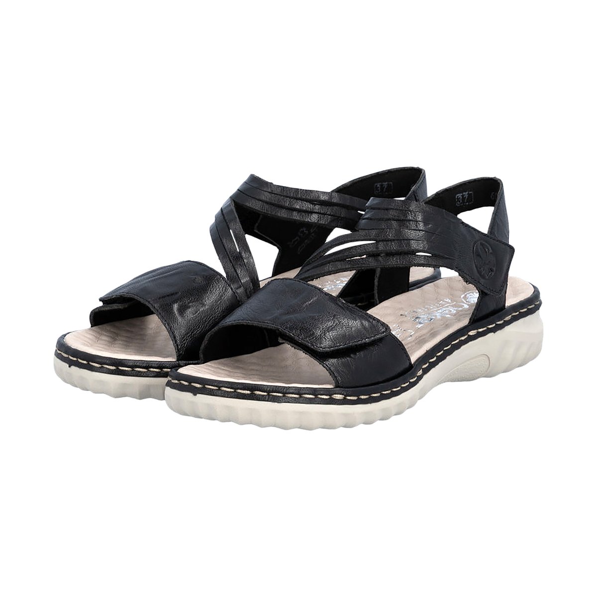 Sandales Cuir noir, RIEKER