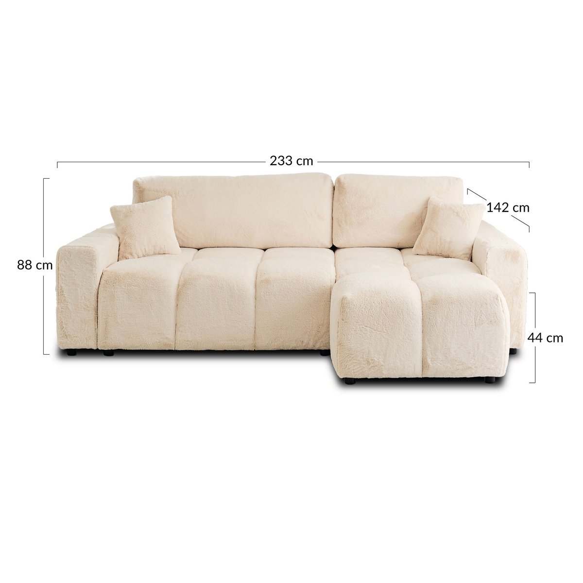 Canapé d'Angle Convertible 4 places - CROCUS gris clair, BEST MOBILIER