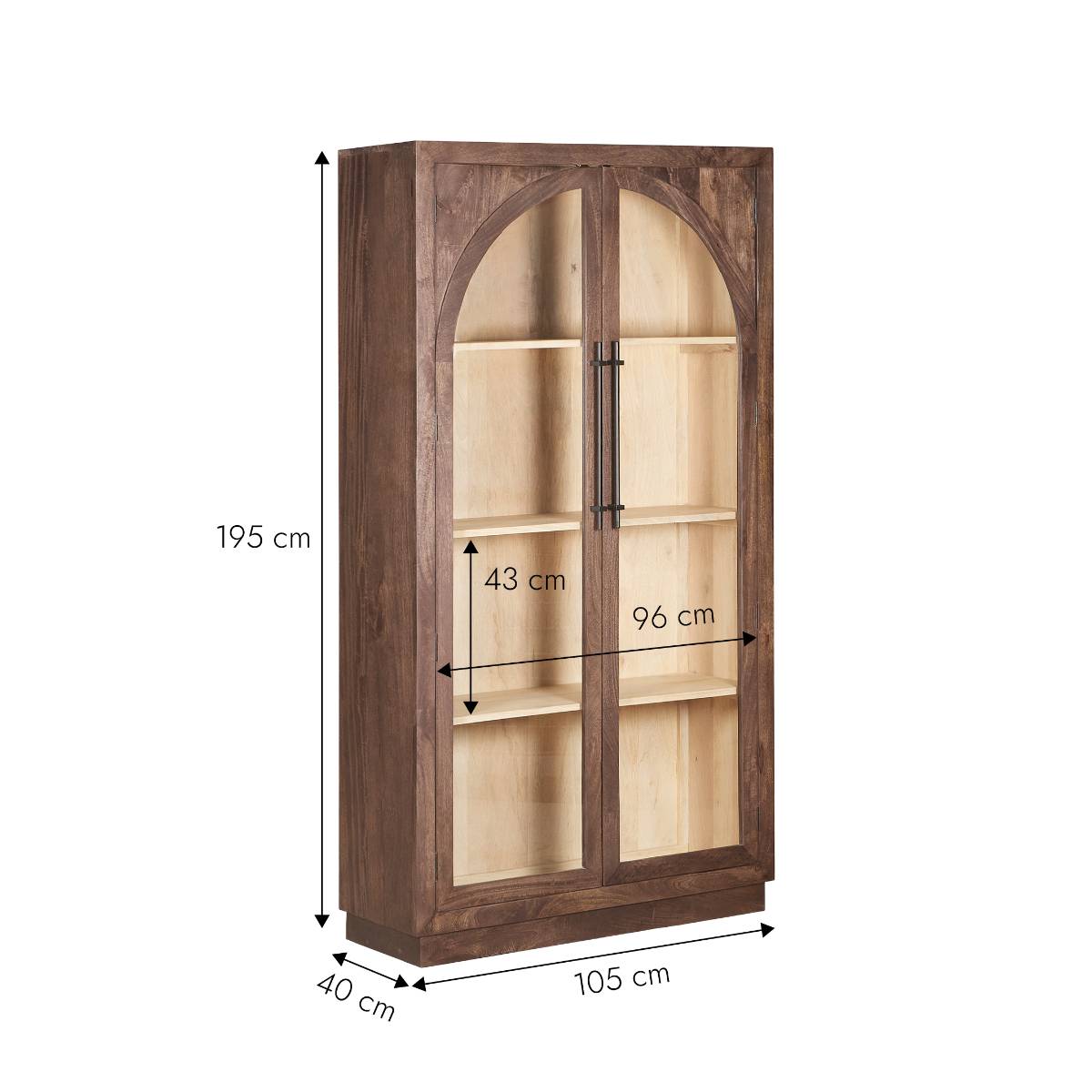 Grande vitrine en bois de manguier NOHEA bois clair, MADE IN MEUBLES