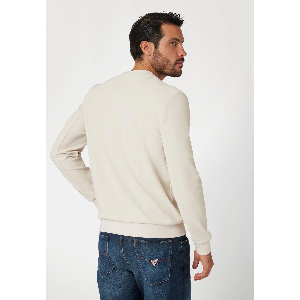 Sweat-Shirt Technique Stretch crème, GUESS