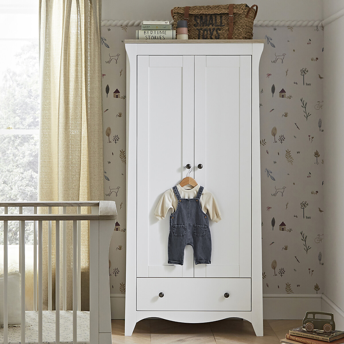 Clara 2 Door Double Nursery Wardrobe ash, CUDDLECO