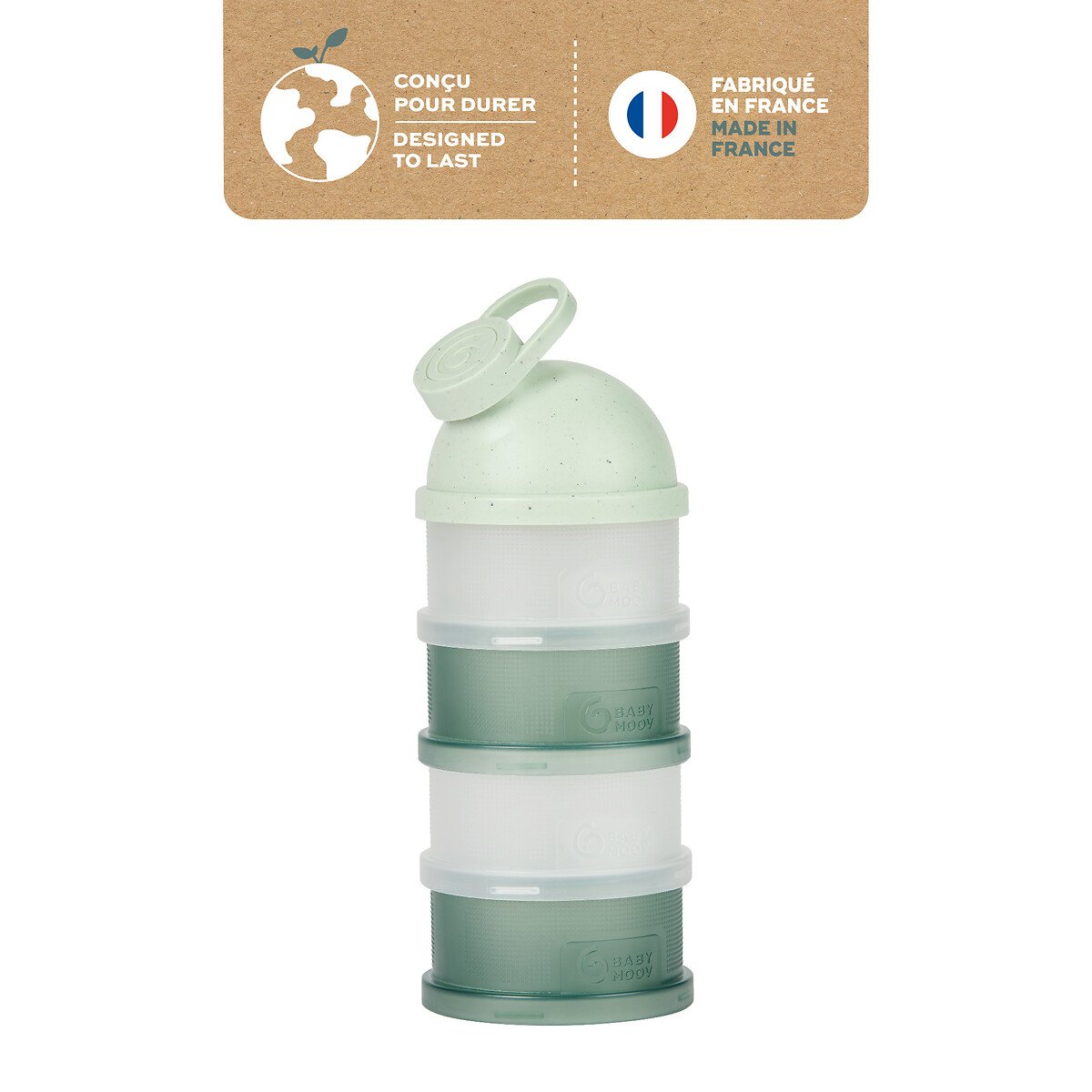 Boîte doseuse de lait ergonomique bébé vert, BABYMOOV