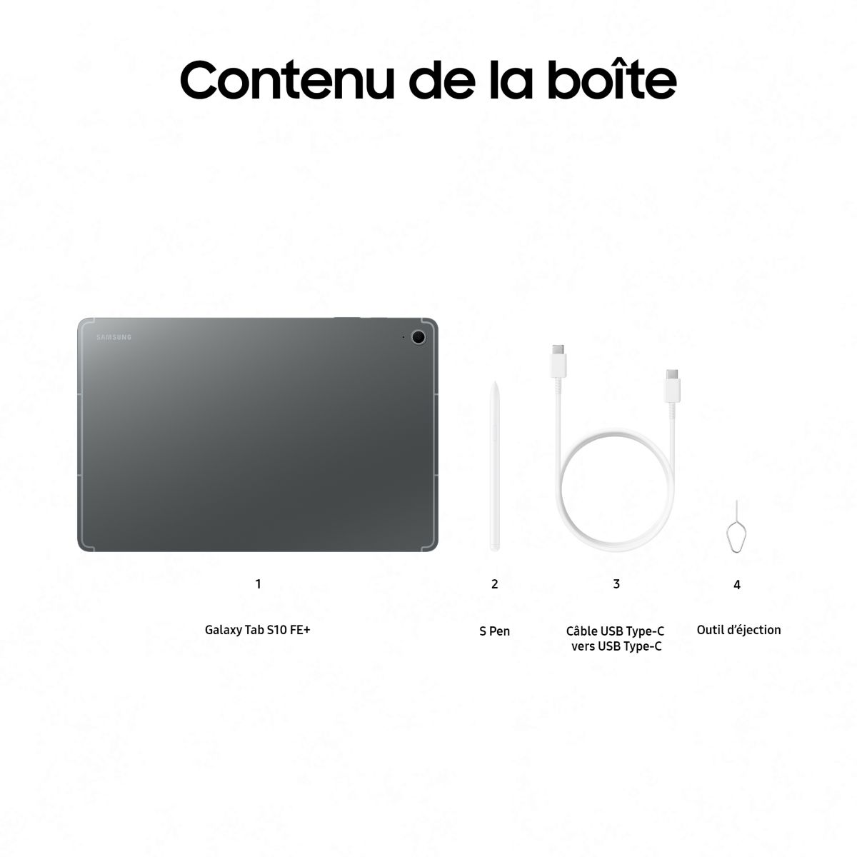 Tablette Android Pack Galaxy Tab S10 FE+ 128Go avec Galaxy IA + BookCover Keyboard Slim + S Pen inclus gris, SAMSUNG
