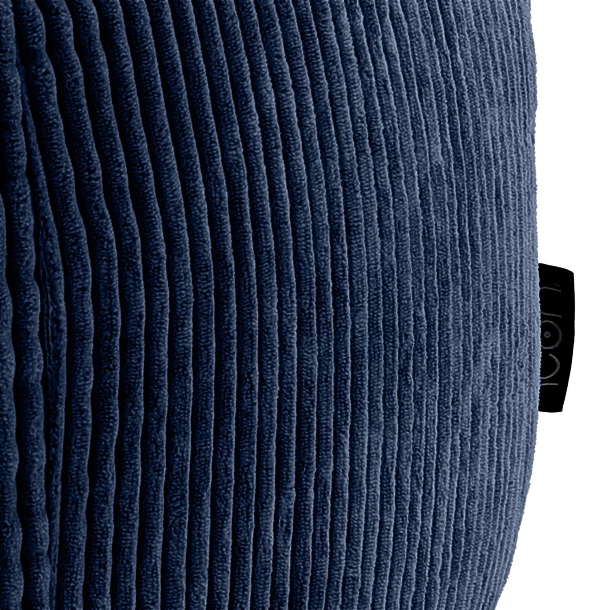 Lot de 2 poufs haut velours côtelé Oeko-Tex® - DALTON bleu marine, ICON