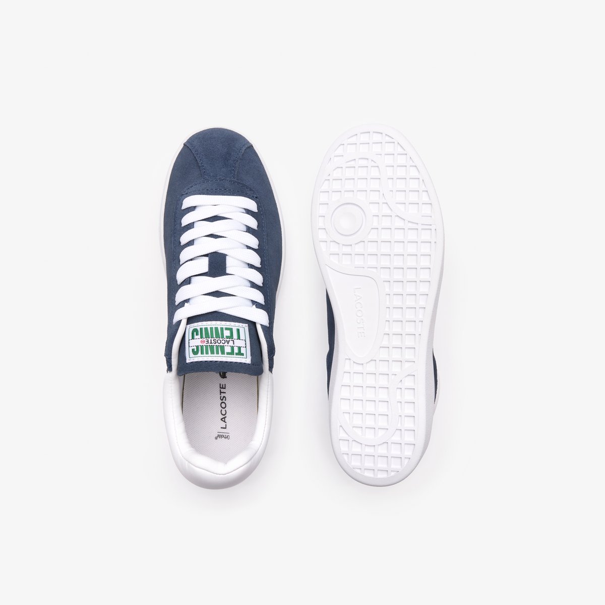 Sneakers Baseshot femme en cuir bleu-092, LACOSTE