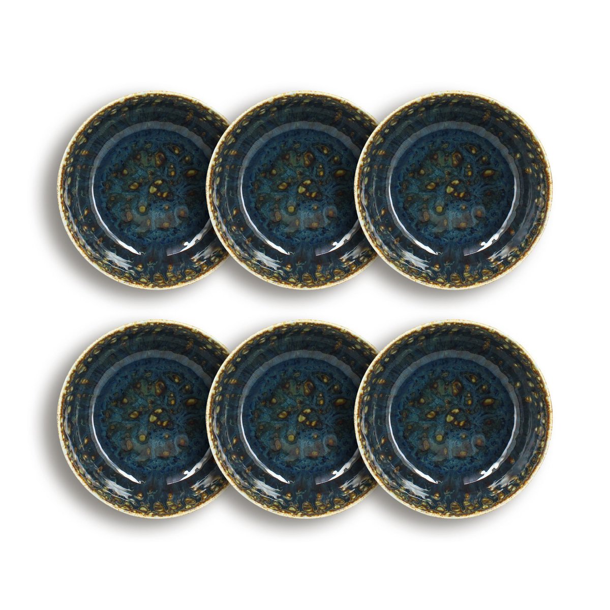 Lot de 6 coupelles en porcelaine 16cm, VENUS bleu-vert, OGO LIVING