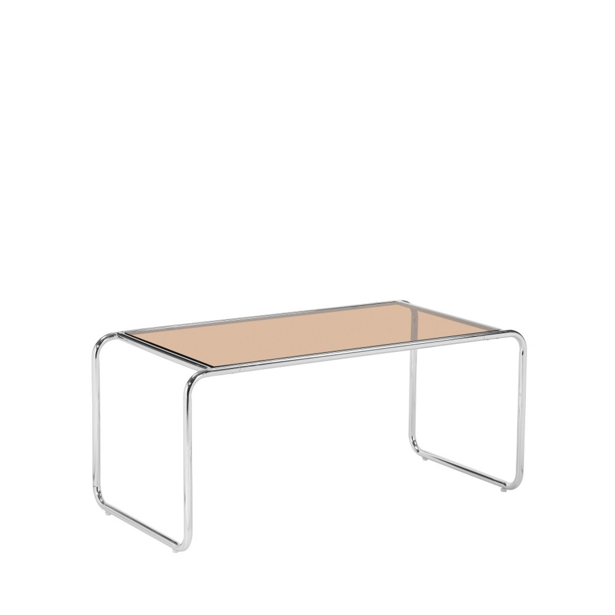 Table basse en verre pieds chrome- RIKA verre ambré, DRAWER