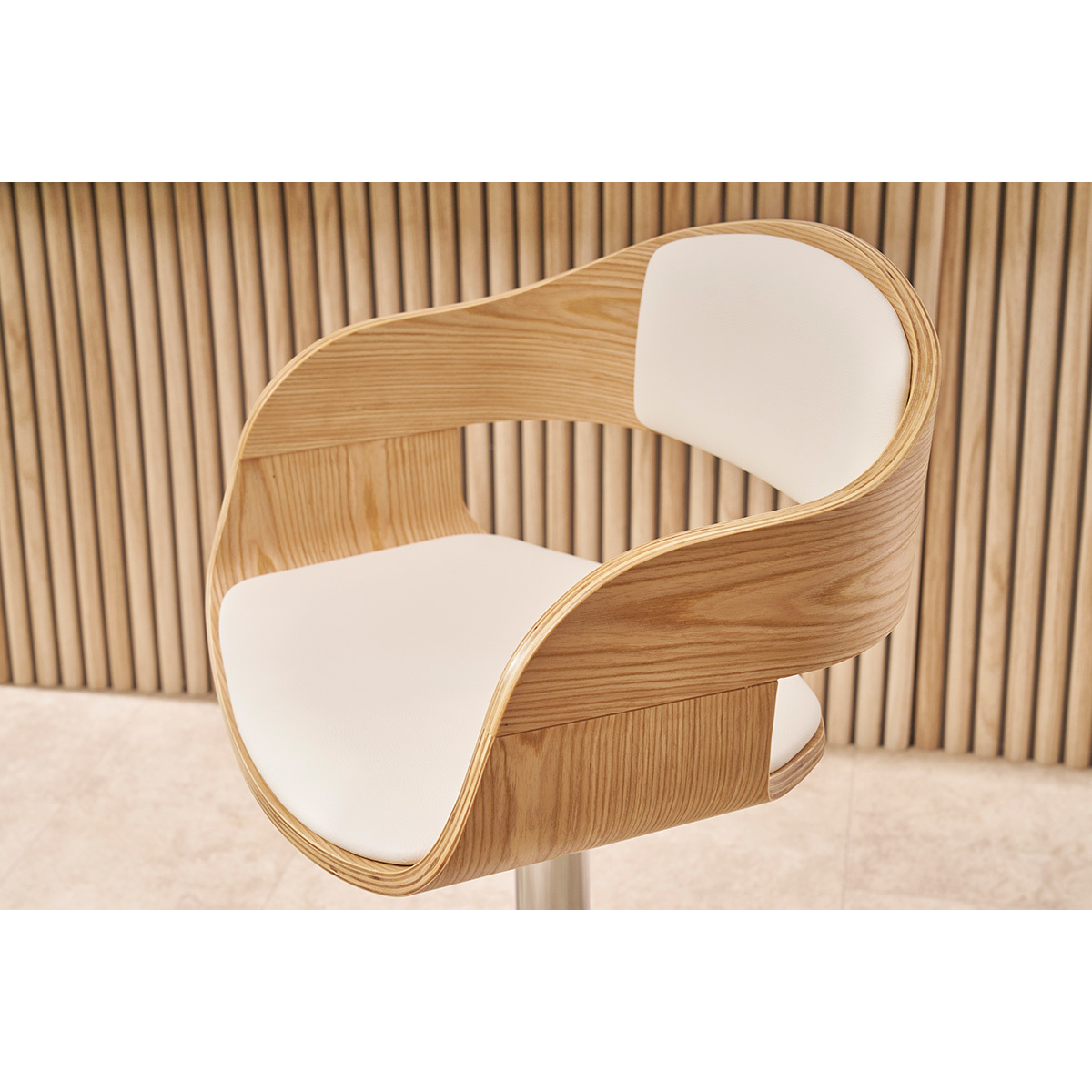 Tabouret de bar design réglable EUSTACHE blanc, MILIBOO