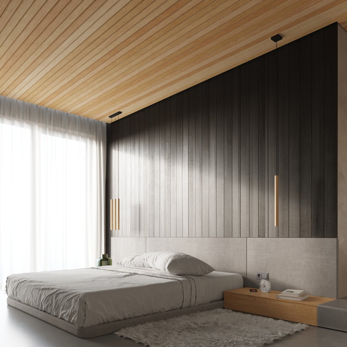 Suspension Acier Bois G9 3 Pastelo marron, EDEN