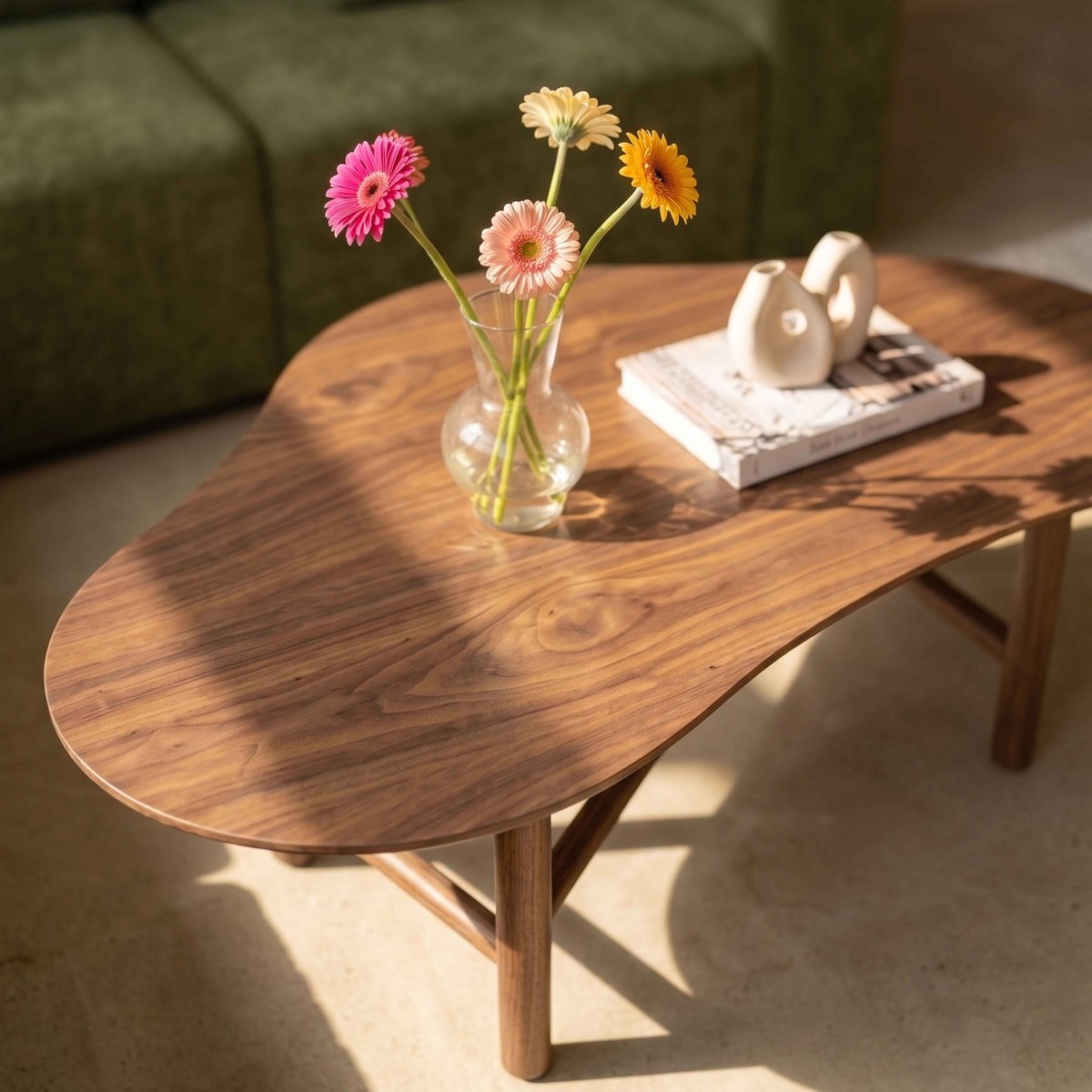 Table basse en MDF décor mélaminé, SPENCER marron, OVIALA