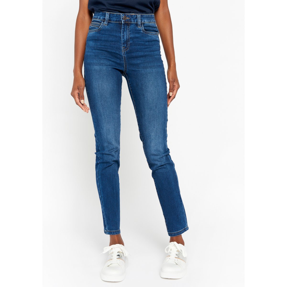 Jean slim taille haute dark blue, LOLALIZA