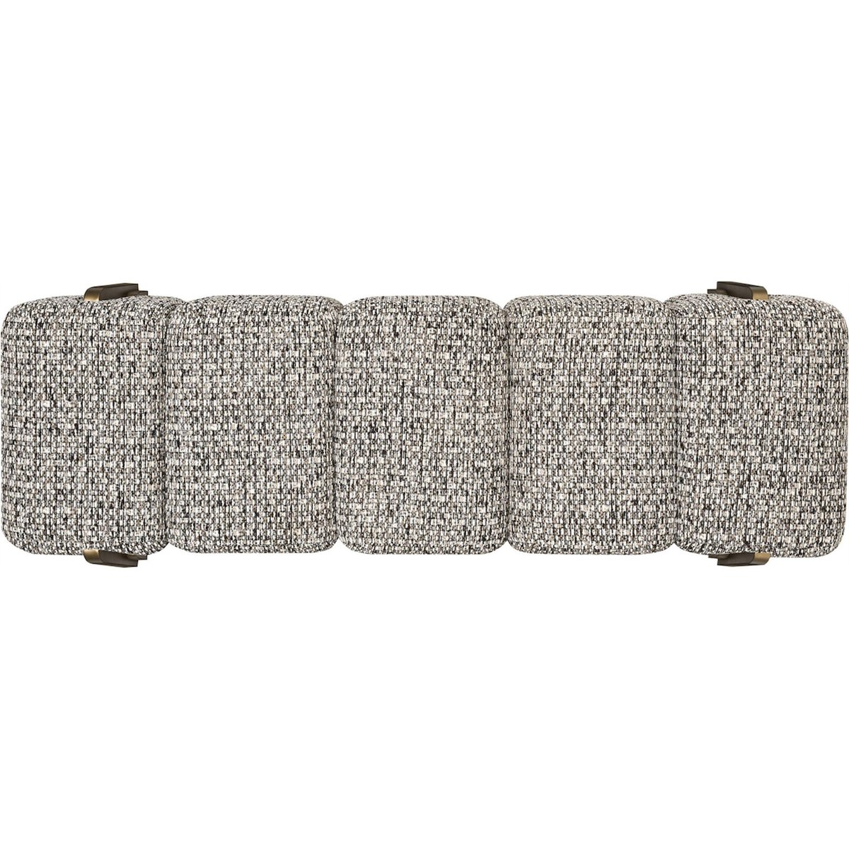 Banc capitonné piètement métal cobblestone et bronze doré, RECOLLECTION