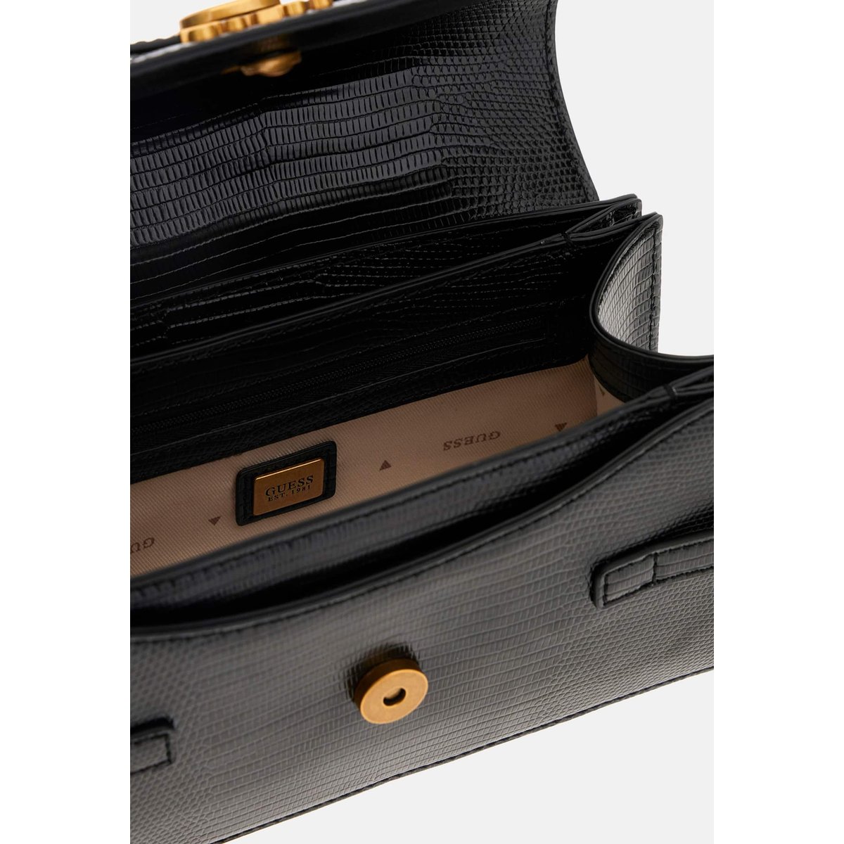 Mini Sac À Main Sibel Imprimé Python noir, GUESS