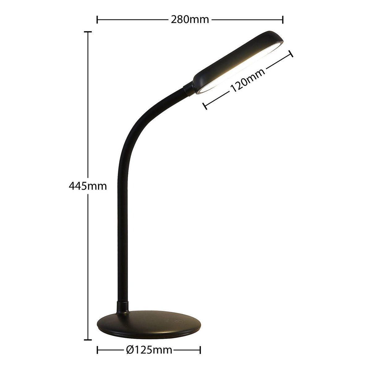 Lampe à poser moderneLED, Opira noir, PRIOS