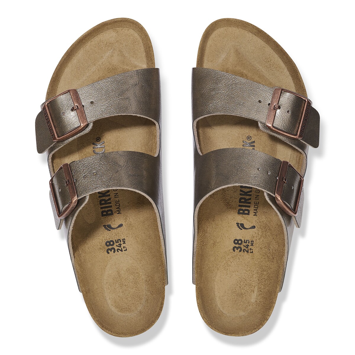 Sabot doppio cinturino Arizona talpa metallizzato, BIRKENSTOCK