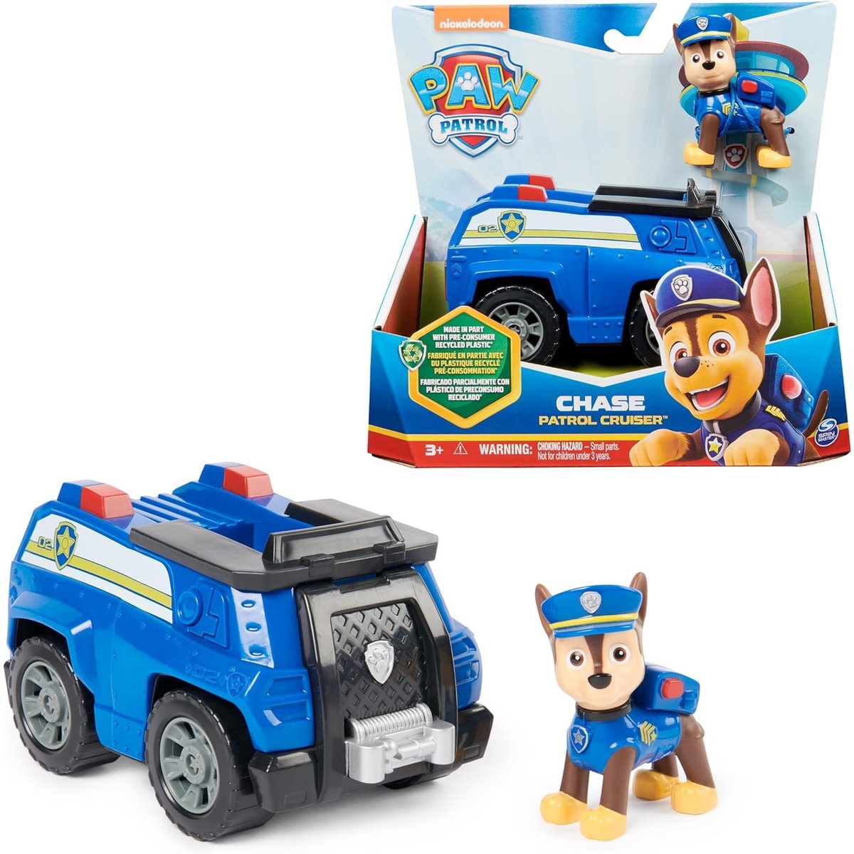 La Pat Patrouille Véhicule de police avec la figurine de Chase multicolore, SPIN MASTER