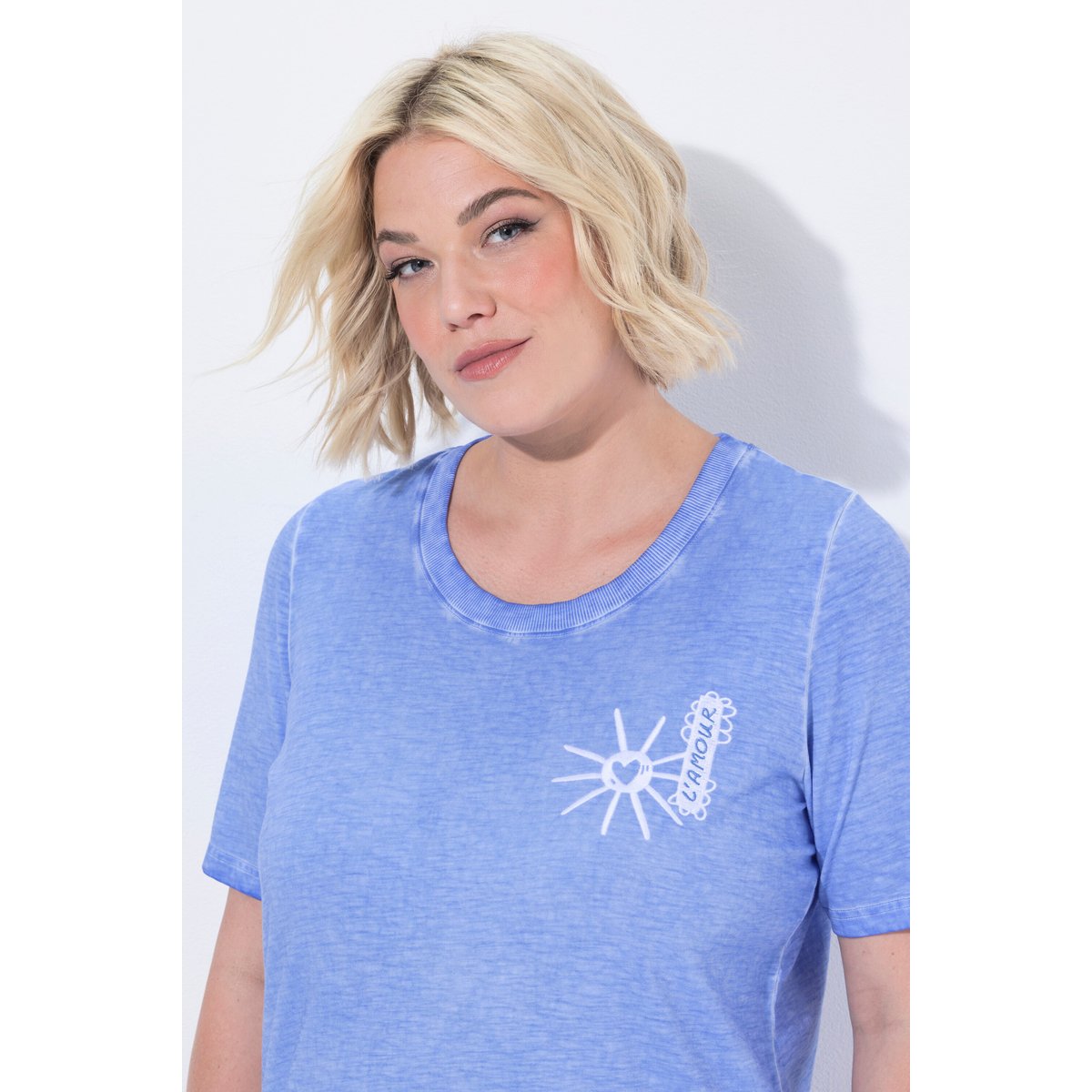 T-shirt avec broderie soleil bleuet, ULLA POPKEN
