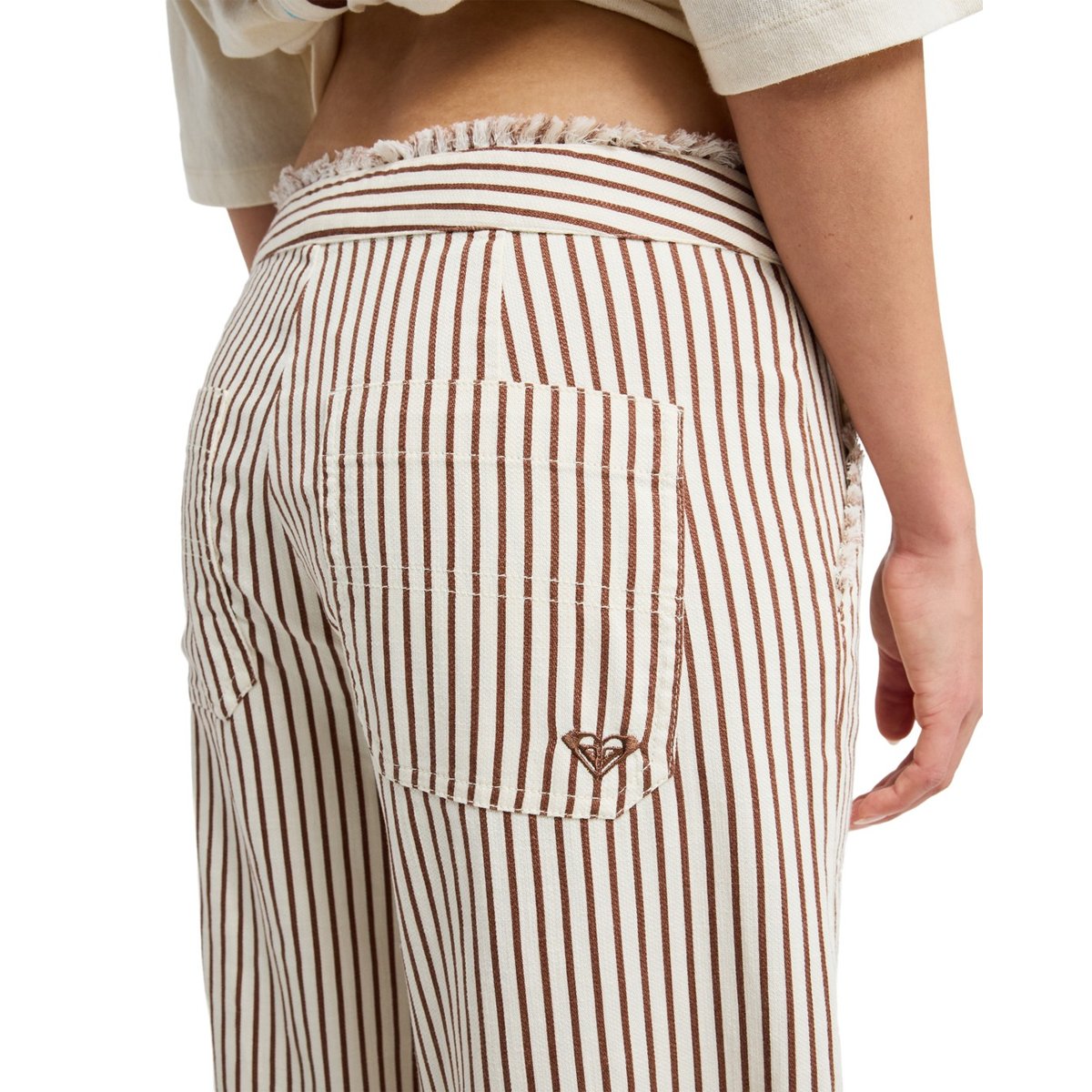 Pantalon à rayures ROUGH AROUND EDGES. noir butternut linso stripe, ROXY