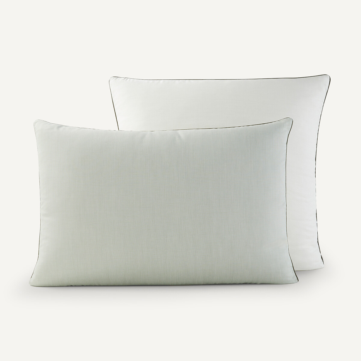 Taie d'oreiller percale coton bio/Lyocell, Erell tilleul/ivoire, AM.PM
