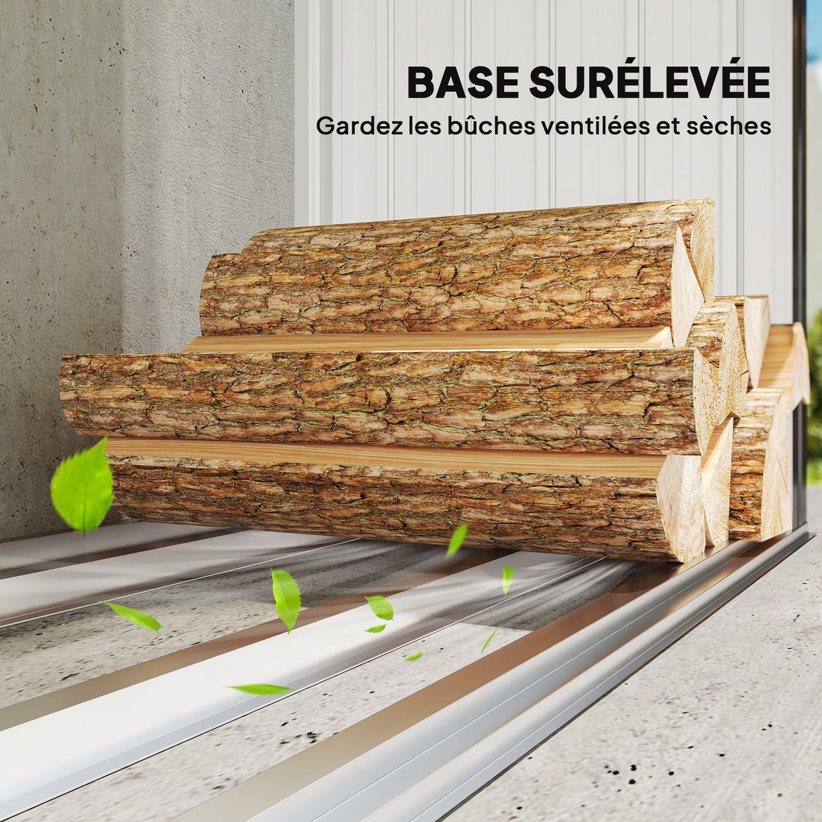 Abri pour le stockage du bois Acier galvanisé gris foncé, OUTSUNNY