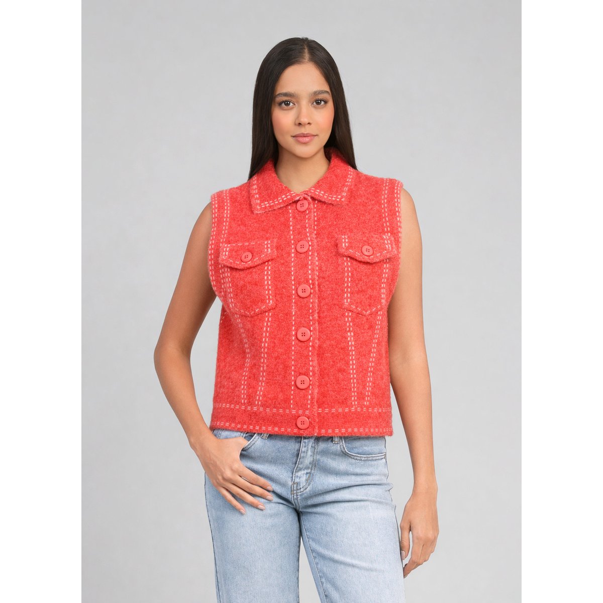 Gilet LEWAYNE coquelicot, AN'GE