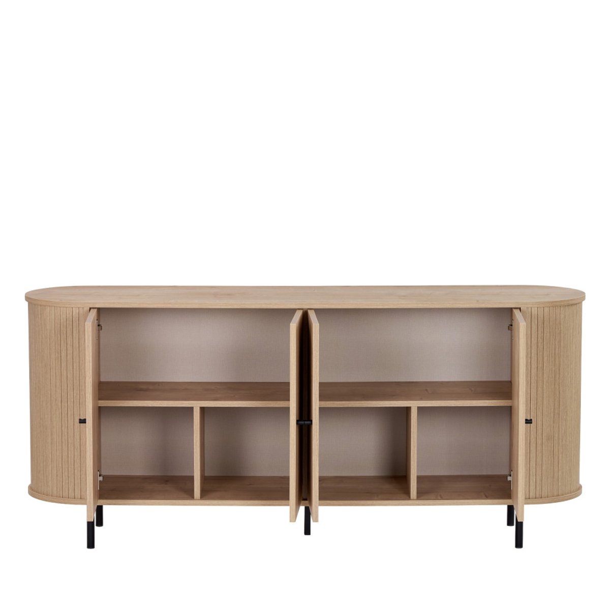 Buffet 4 portes aux bords arrondis en bois L180cm- PAZAR bois clair, DRAWER