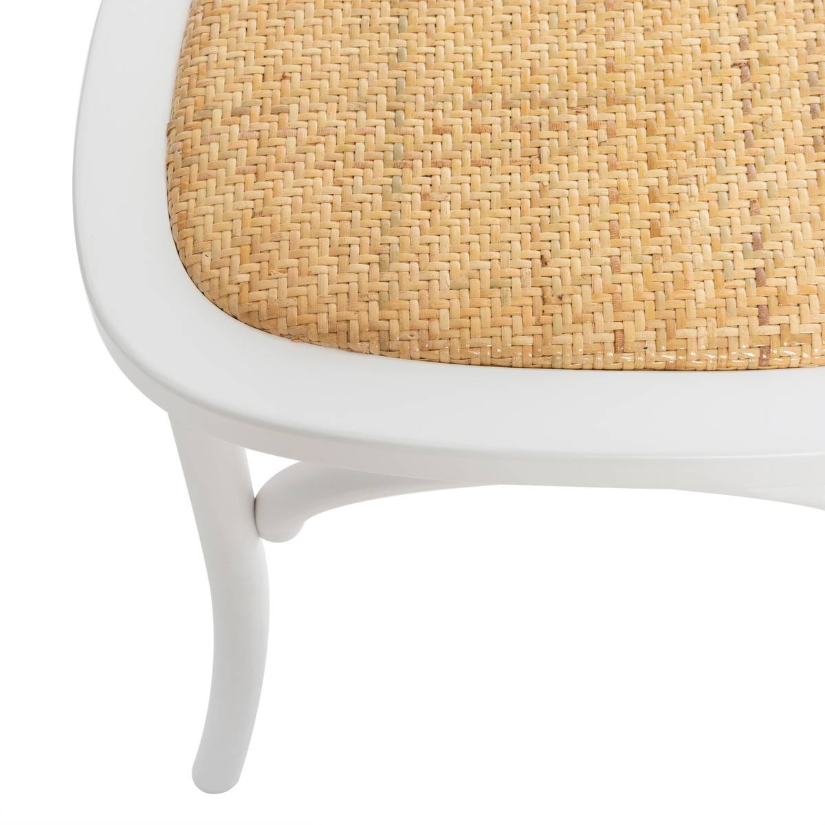 Chaise cannage bois de hêtre ISAK blanc, ATMOSPHERA