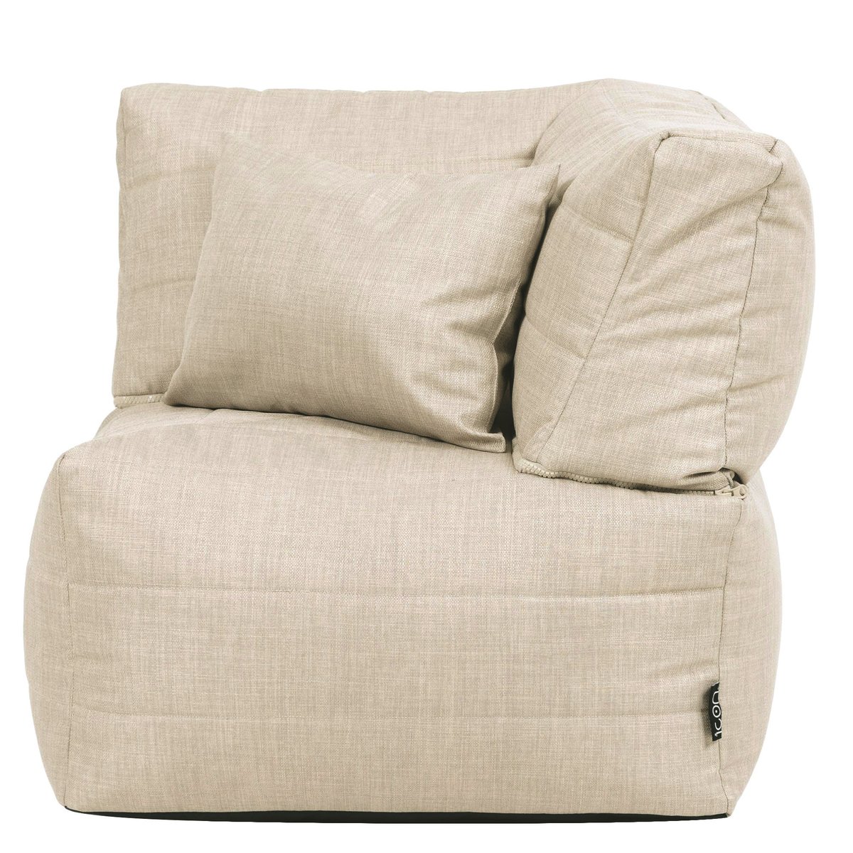Pouf canapé de jardin modulable en tissu tissé d'intérieur et d'extérieur Oeko-Tex® - NOA beige, ICON