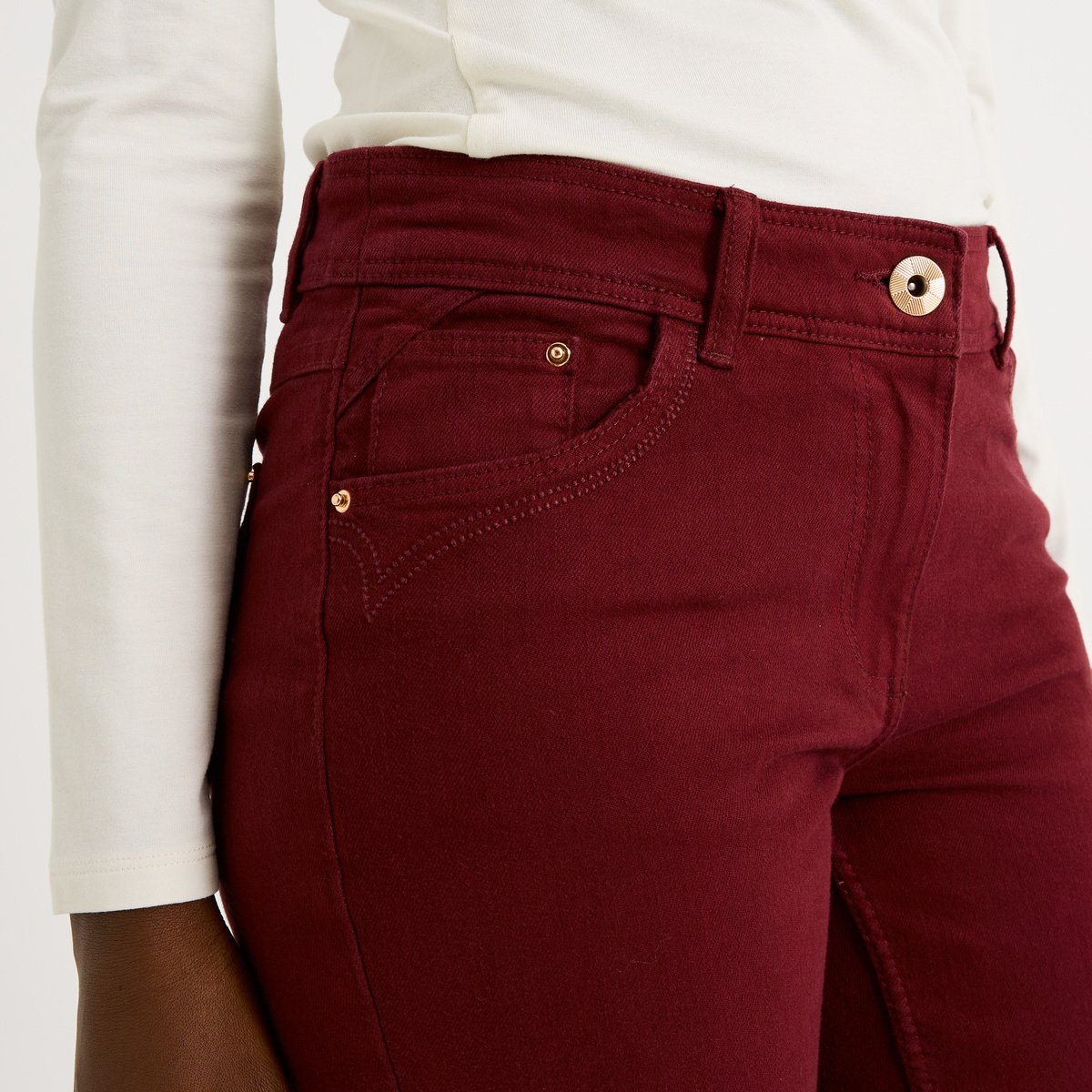 Jean droit NEWYORK D01 orange bordeaux, GRAIN DE MALICE