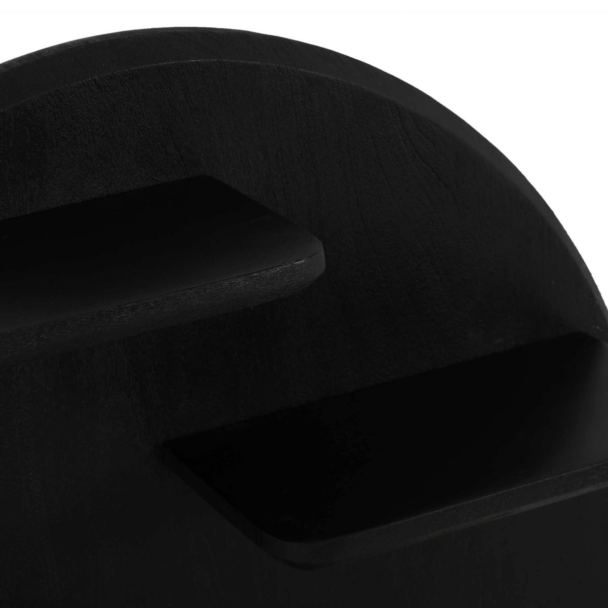 Étagère murale ronde en bois CORTINA noir, PIER IMPORT