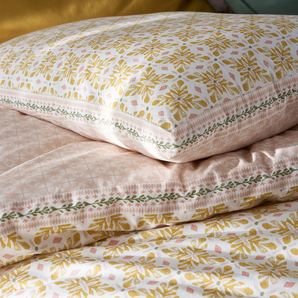Housse de couette imprimée Gardenia imprimé jaune, LA REDOUTE INTERIEURS