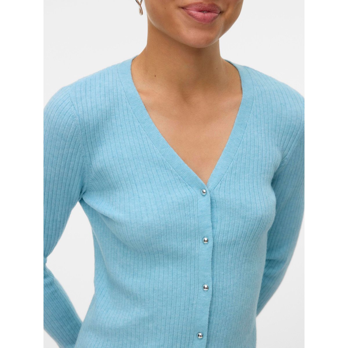 VMFOOLIVE Cardigans en maille Pull en maille chambray blue, VERO MODA