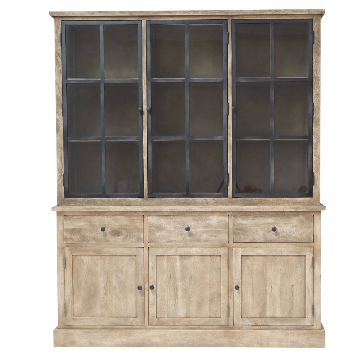 Vaisselier en bois de manguier CLOTILDE bois clair, MADE IN MEUBLES