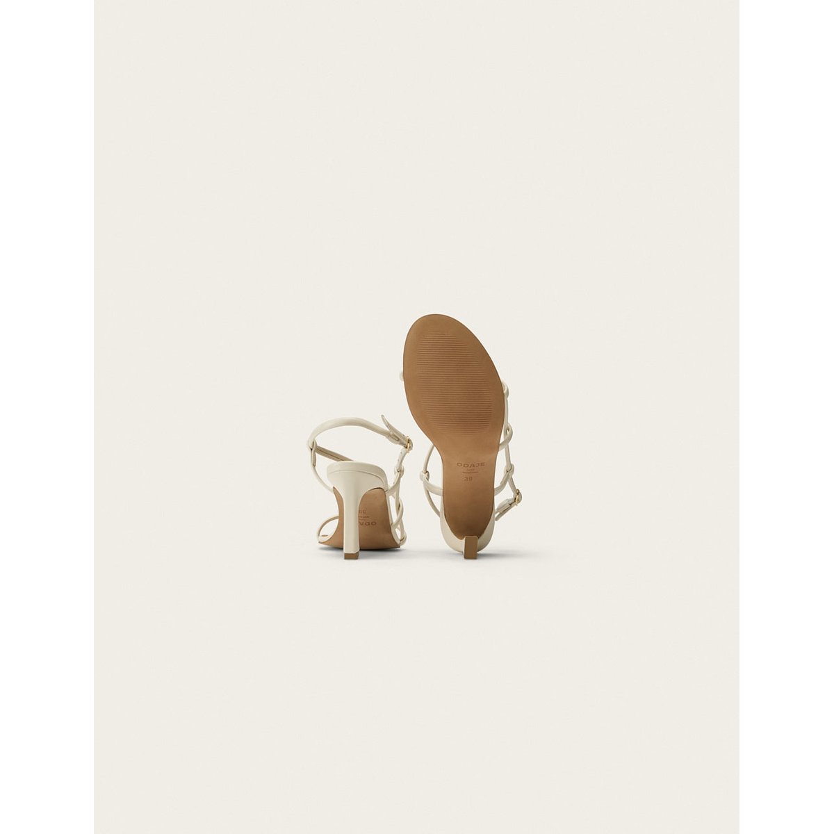 Sandales à talons COLADA cuir écru, ODAJE