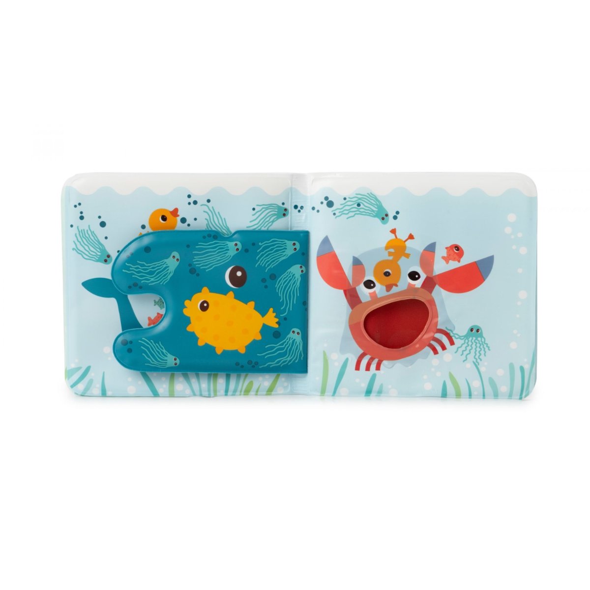 Livre de bain magique Gaspard Splonge rouge, orange, blanc, LILLIPUTIENS