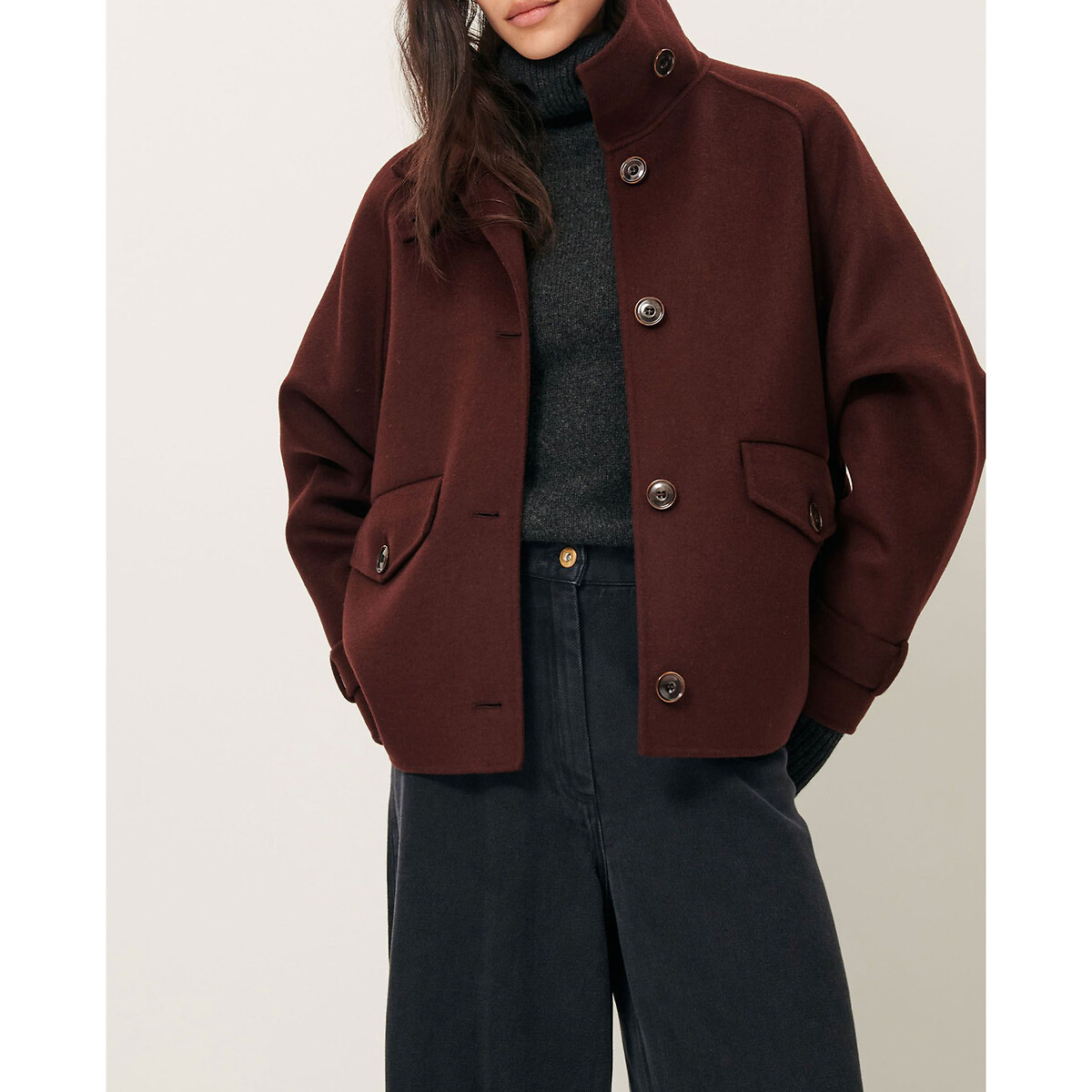 Manteau court en laine mélangée VALLEY NEVADO marron, SESSUN