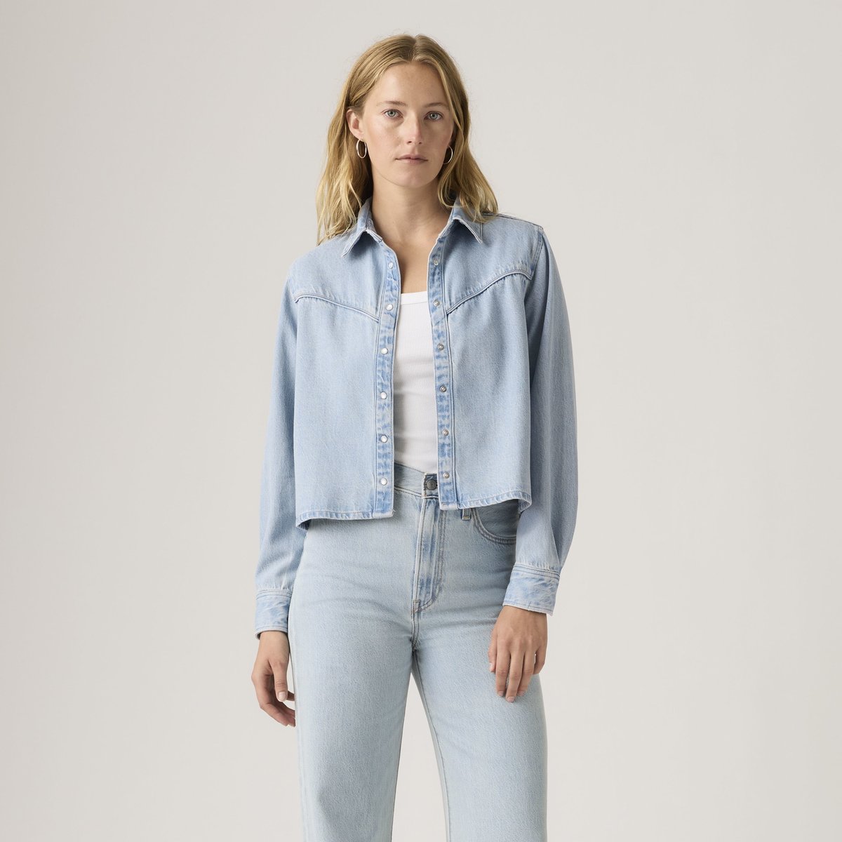 Veste-chemise Logan bleu - tencel blasted stone top, LEVI'S
