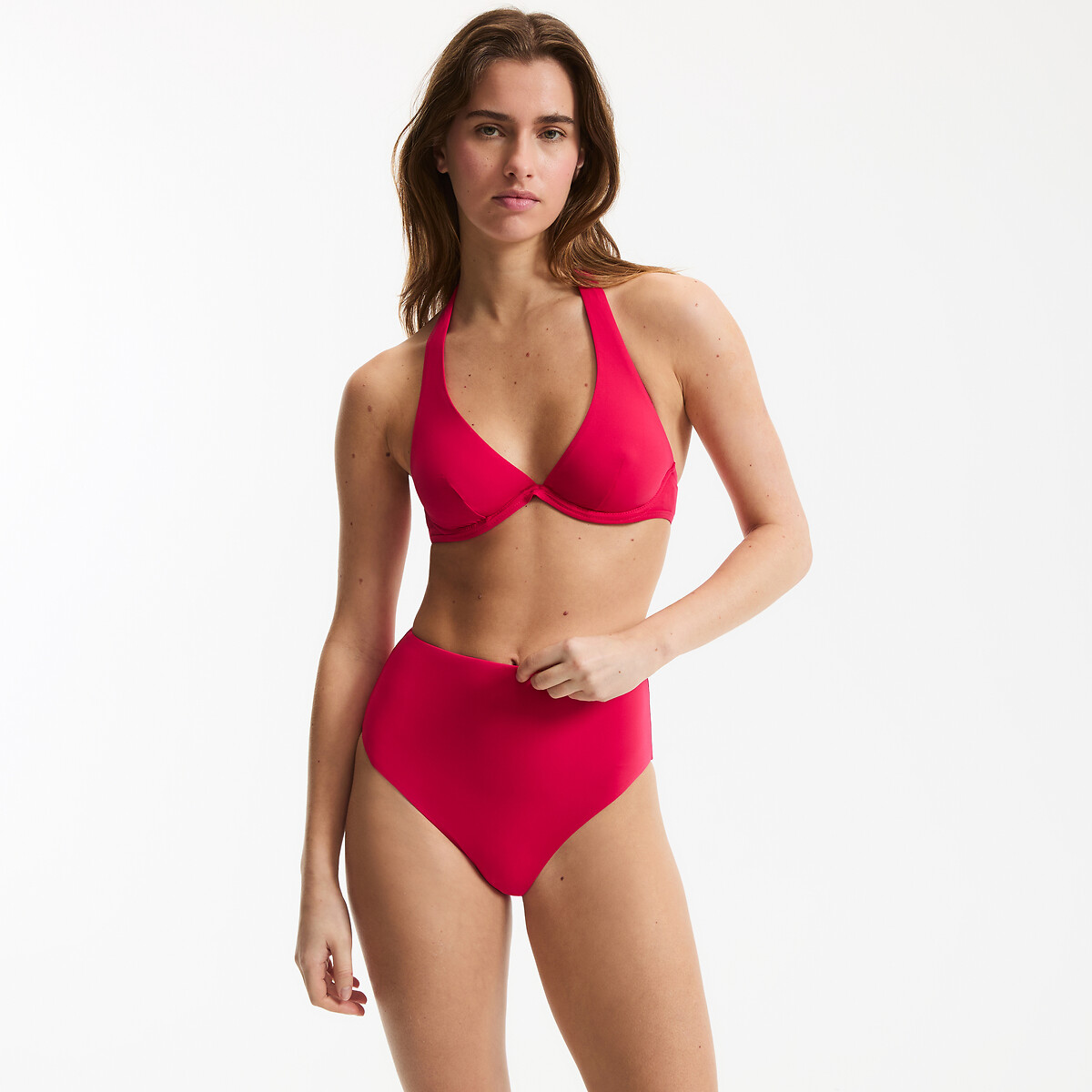 Haut de maillot de bain, foulard Essentiel framboise, LA REDOUTE COLLECTIONS