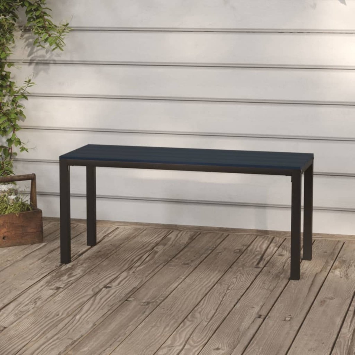 Banc de jardin acier noir, HOME MAISON