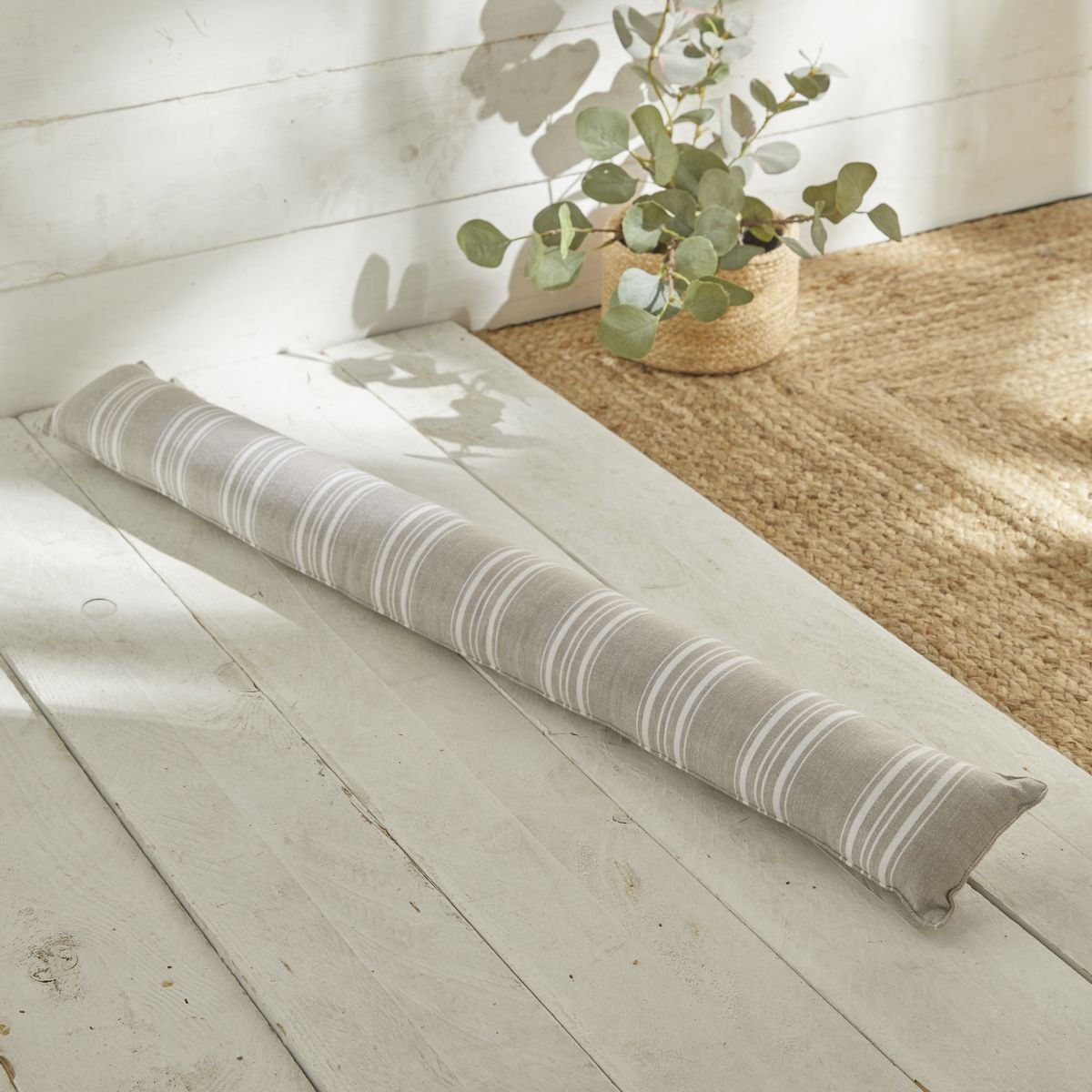 Bas de porte imprimé rayures coton CHARME beige, TODAY