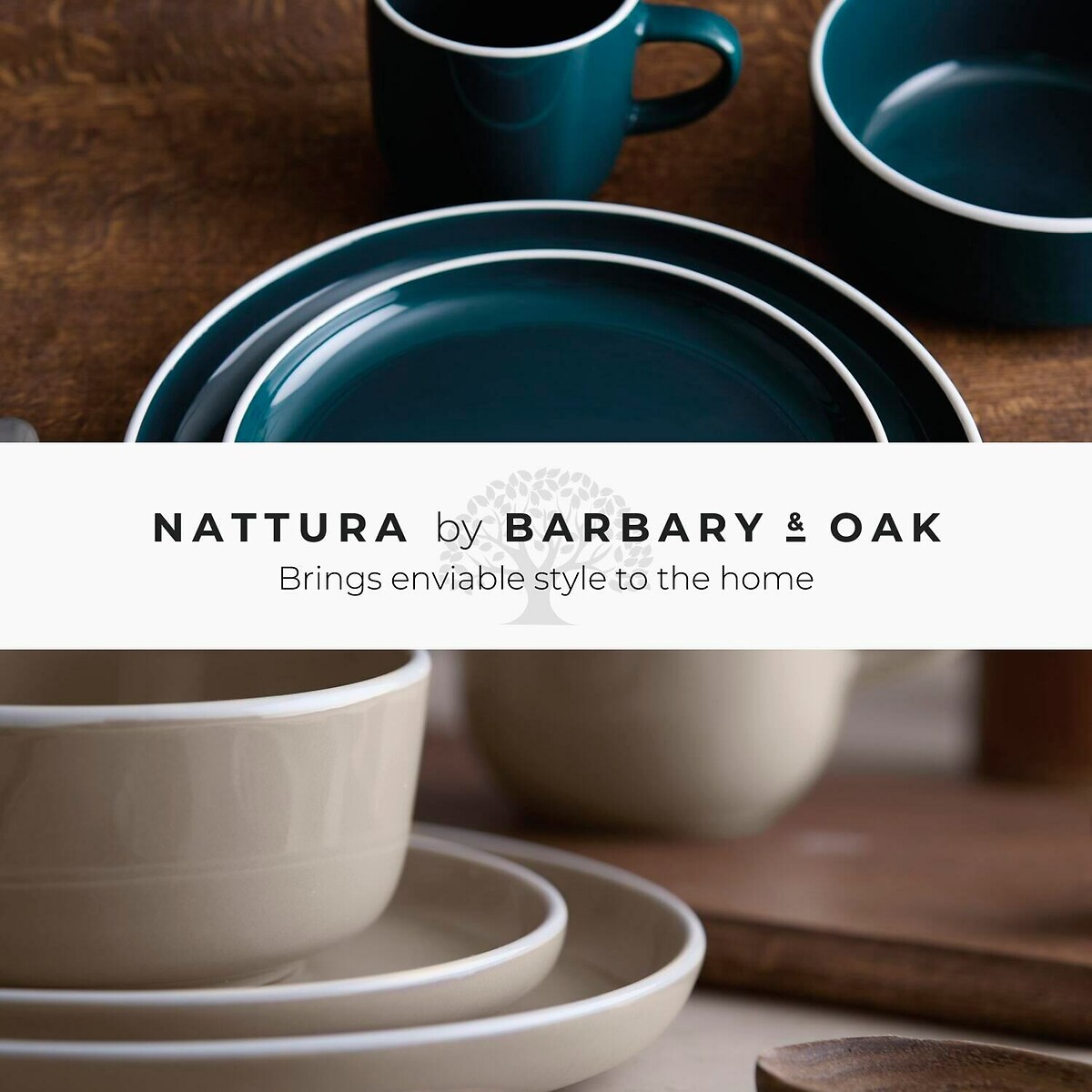 16-Piece Nattura Dinner Set teal, BARBARY & OAK