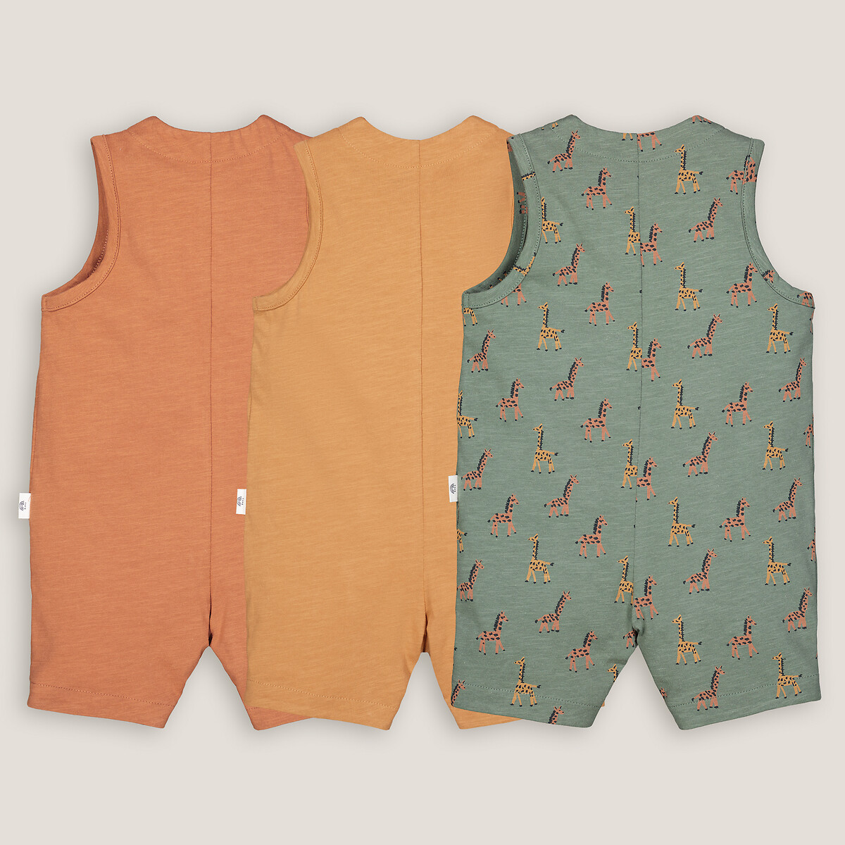 Lot de 3 combinaisons courtes assortis, LA REDOUTE COLLECTIONS