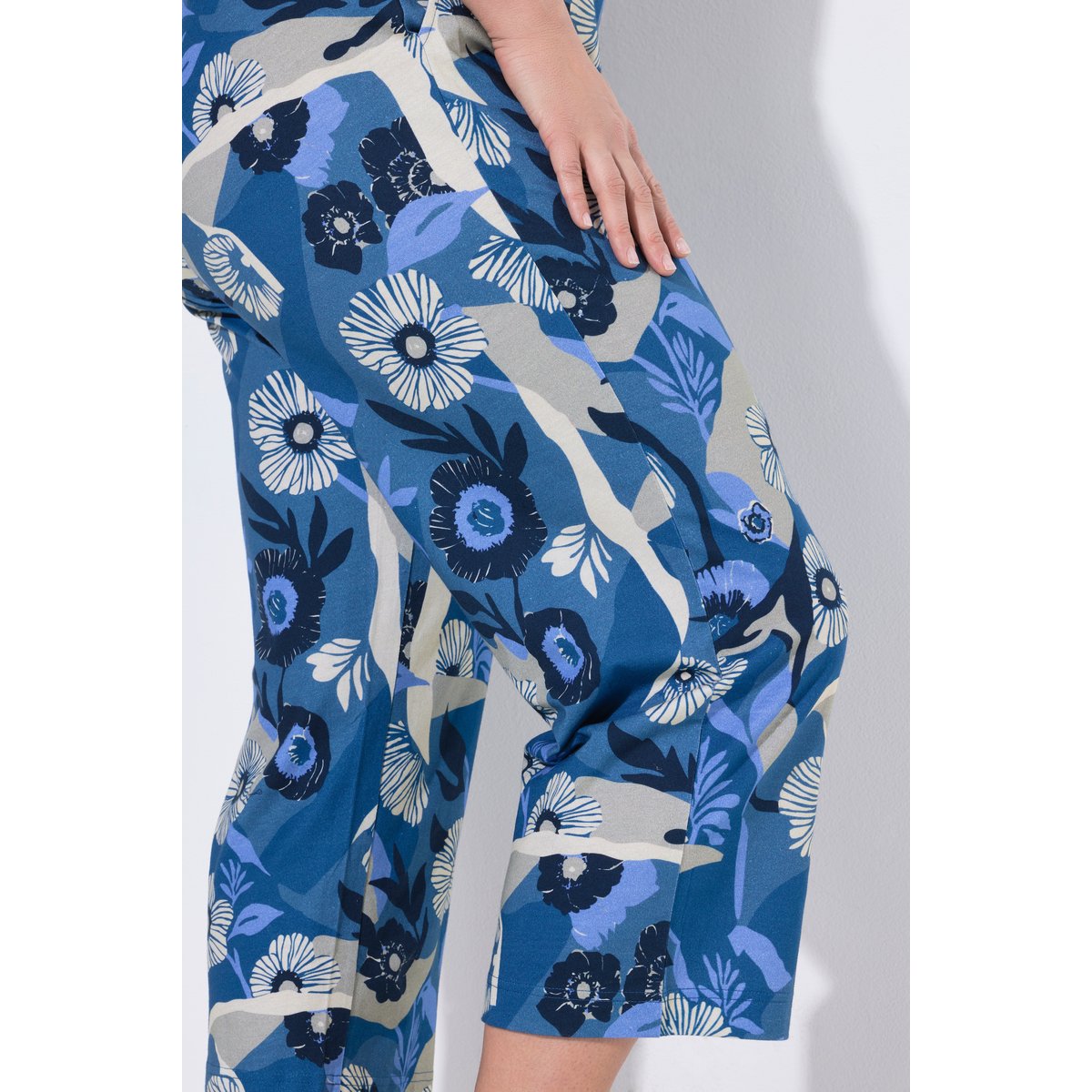 Jupe-culotte en jersey de coton bio bleu jean, ULLA POPKEN