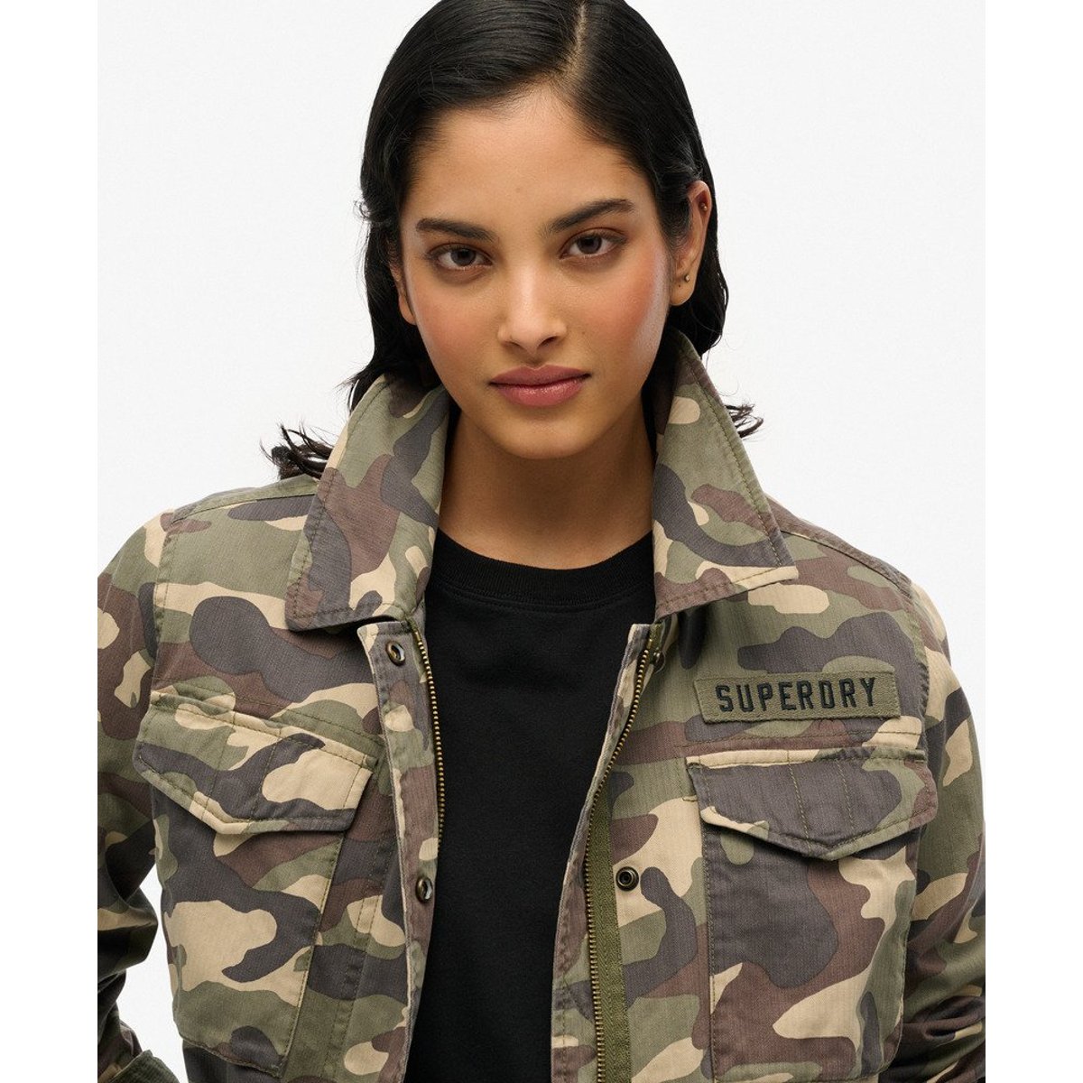 Veste militaire M65 fantaisie kaki camouflage, SUPERDRY